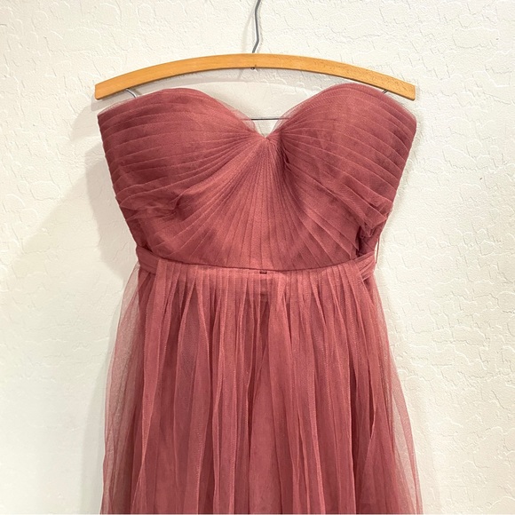 Jenny Yoo Aiden Convertible Gown Women’s Size 10 Strapless Sweetheart Dusty Pink - Picture 4 of 10